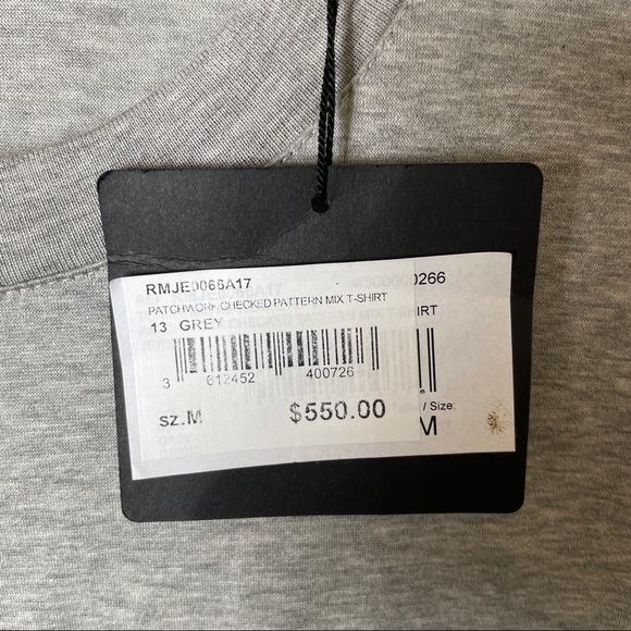 Lanvin Gray Patchwork T-Shirt - Picture 2 of 7